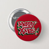 Knop Merry Xmas Graffiti Ronde Button 5,7 Cm (Voorkant /achterkant)
