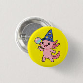 Knop met Cute Axolotl-tovenaar  Ronde Button 3,2 Cm (Voorkant /achterkant)
