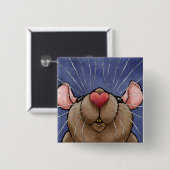Knop met Cute Heart Rat Vierkante Button 5,1 Cm (Voorkant /achterkant)