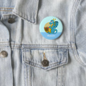 Knop met draak cartoon ronde button 5,7 cm (In situ)