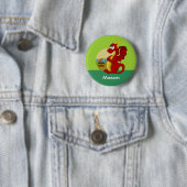 Knop met draak cartoon ronde button 5,7 cm (In situ)