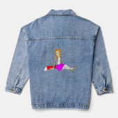 knop met het laxmeisje denim jacket (Achterkant)