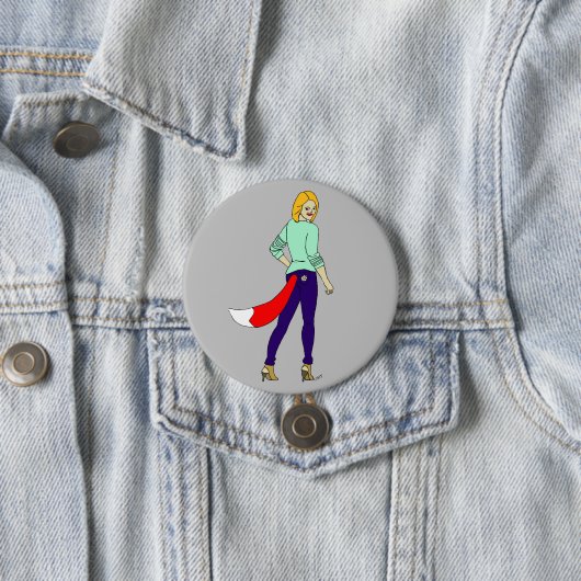 knop met het laxmeisje ronde button 7,6 cm (In situ)