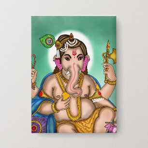 Knop met kind Ganesha Button