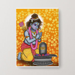 Knop met kind Rama die Shiva aanbidt Button
