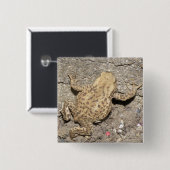 Knop met Mopshond Paddestoel Vierkante Button 5,1 Cm (Voorkant /achterkant)