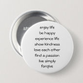 Knop met spirituele boodschap 'Levenspad' Ronde Button 7,6 Cm (Voorkant /achterkant)