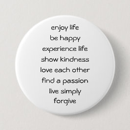 Knop met spirituele boodschap 'Levenspad' Ronde Button 7,6 Cm