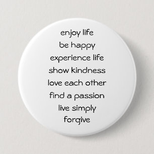 Knop met spirituele boodschap 'Levenspad' Ronde Button 7,6 Cm