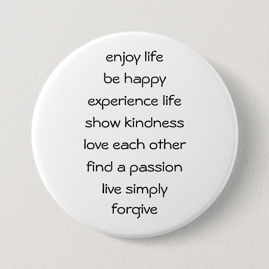 Knop met spirituele boodschap 'Levenspad' Ronde Button 7,6 Cm (Voorkant)