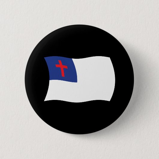 Knop met vlag van christendom ronde button 5,7 cm (Voorkant)