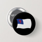 Knop met vlag van christendom ronde button 5,7 cm (Voorkant /achterkant)