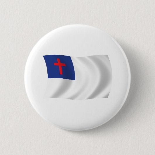 Knop met vlag van christendom ronde button 5,7 cm (Voorkant)
