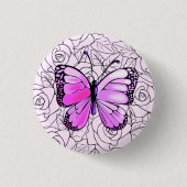 Knop met Vlinder Ronde Button 3,2 Cm (Voorkant)