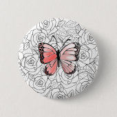 Knop met Vlinder Ronde Button 5,7 Cm (Voorkant)