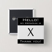  knop "Mijn voornaamwoord" Vierkante Button 5,1 Cm (Voorkant /achterkant)