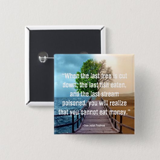 Knop Milieu Vierkante Button 5,1 Cm (Voorkant /achterkant)