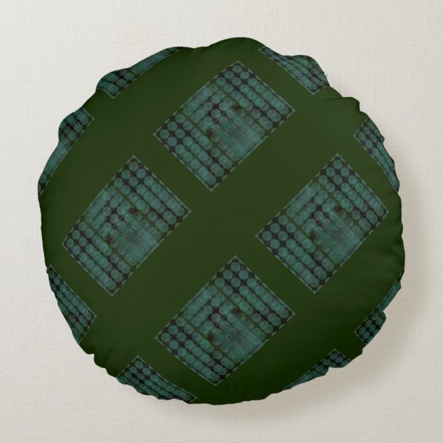 Knop Mint of pit op bosgroen, vormen Rond Kussen (Achterkant)
