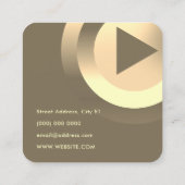 Knop modern futuristisch afspelen vierkante visitekaartje (Achterkant)