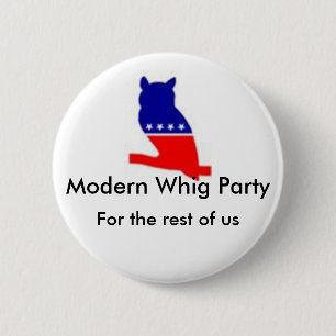 Knop Modern Whig Party Ronde Button 5,7 Cm