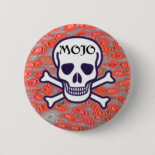 Knop Mojo Skull lava Ronde Button 5,7 Cm (Voorkant)