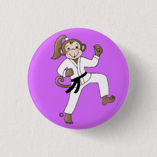 Knop Monkey Girl pinback Ronde Button 3,2 Cm (Voorkant)