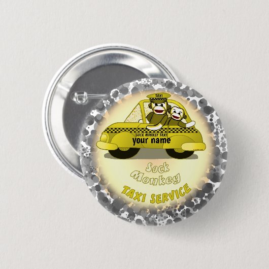 Knop Monkey Taxi-pen Ronde Button 5,7 Cm (Voorkant /achterkant)