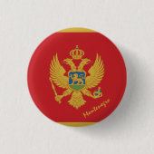 Knop Montenegro, vlag patriottisch Montenegro Ronde Button 3,2 Cm (Voorkant)