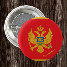 Knop Montenegro, vlag patriottisch Montenegro Ronde Button 3,2 Cm