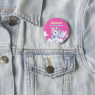 Knop naar een magisch verjaardagsfeest. ronde button 5,7 cm