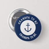 Knop Nautical anchor baby shower (Nautical anchor) Ronde Button 5,7 Cm (Voorkant /achterkant)