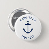 Knop Nautical anchor baby shower Ronde Button 5,7 Cm (Voorkant /achterkant)