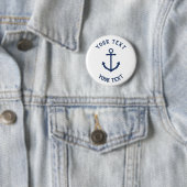 Knop Nautical anchor baby shower Ronde Button 5,7 Cm (In situ)