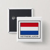 Knop Nederland Vierkante Button 5,1 Cm (Voorkant /achterkant)