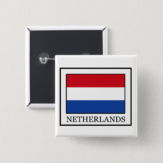 Knop Nederland Vierkante Button 5,1 Cm (Voorkant /achterkant)