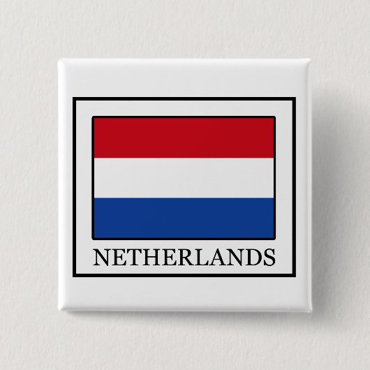 Knop Nederland Vierkante Button 5,1 Cm (Voorkant)