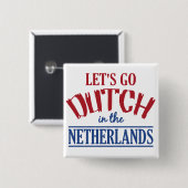 Knop Nederland Vierkante Button 5,1 Cm (Voorkant /achterkant)
