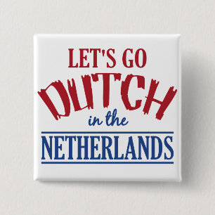Knop Nederland Vierkante Button 5,1 Cm