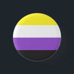 Knop Niet-binaire vlag Ronde Button 3,2 Cm<br><div class="desc">Eenvoudige manier om je vlag op elk gewenst moment te voeren. Niet-binaire geslachtsknoop.</div>