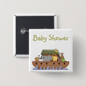 Knop Noahs Ark baby shower Vierkante Button 5,1 Cm (Voorkant /achterkant)