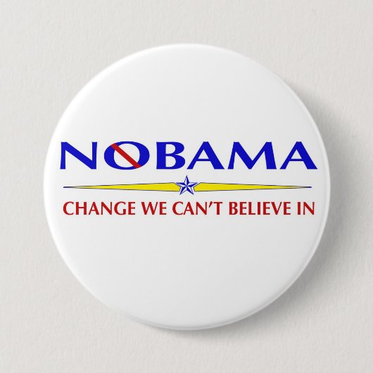 Knop NoBama Ronde Button 7,6 Cm (Voorkant)