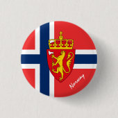 Knop Noorwegen, patriottische Noorse vlag mode Ronde Button 3,2 Cm (Voorkant)