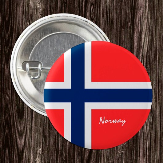 Knop Noorwegen, patriottische Noorse vlag Ronde Button 3,2 Cm