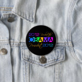 Knop OBAMA 2012 Ronde Button 7,6 Cm (In situ)