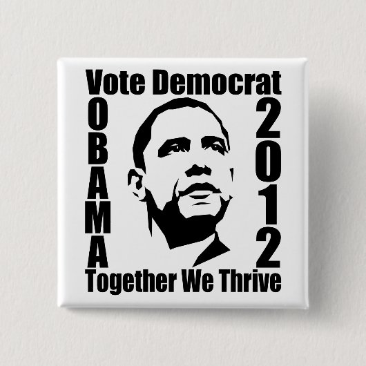 Knop OBAMA 2012 Vierkante Button 5,1 Cm (Voorkant)