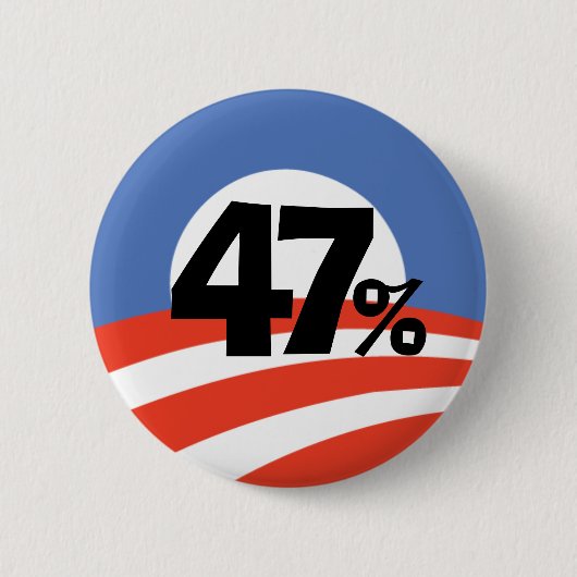 Knop Obama 47% Ronde Button 5,7 Cm (Voorkant)