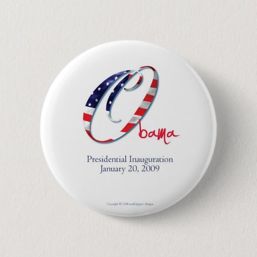 Knop Obama-Inauguration-O-flag Ronde Button 5,7 Cm (Voorkant)