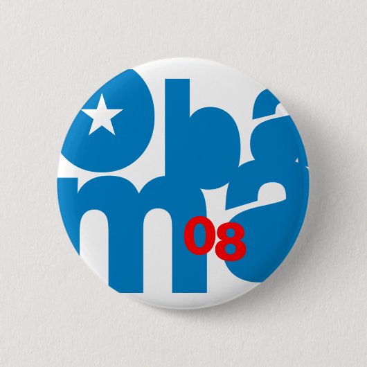 Knop Obama Square 08 Ronde Button 5,7 Cm (Voorkant)