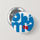 Knop Obama Square 08 Ronde Button 5,7 Cm (Voorkant /achterkant)