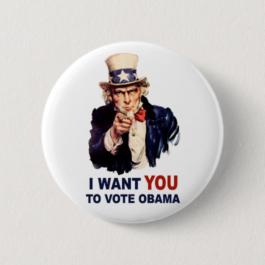 Knop Obama stemmen Ronde Button 5,7 Cm (Voorkant)